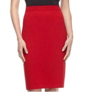 St. John Collection By Marie Gray Santana Knit Red Skirt Size 10